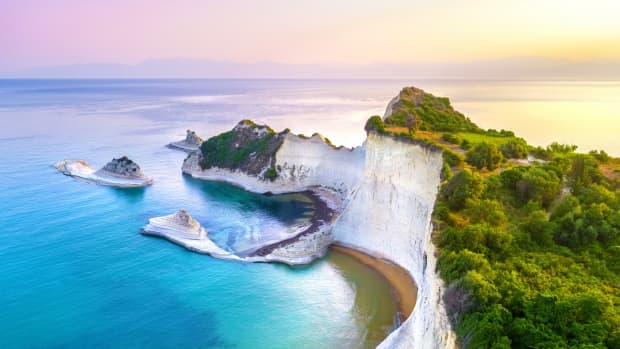 Beautiful view of Cape Drastis in Corfu in Greece