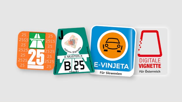 Vignetten 2025 aus Österreich, der Schweiz und für Slowenien in digitaler Form
