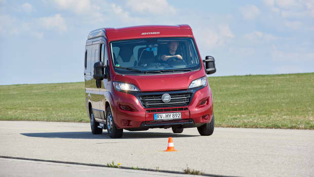 Der Hymer Sydney beim Ausweichtest