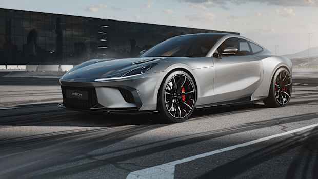 Der silberne Sportwagen Piech Mark Zero 
