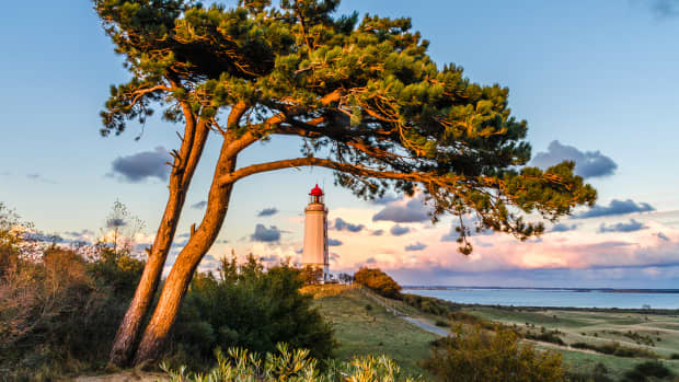 Die Ostseeinsel Hiddensee mit ihrem Leuchtturm Dornbusch