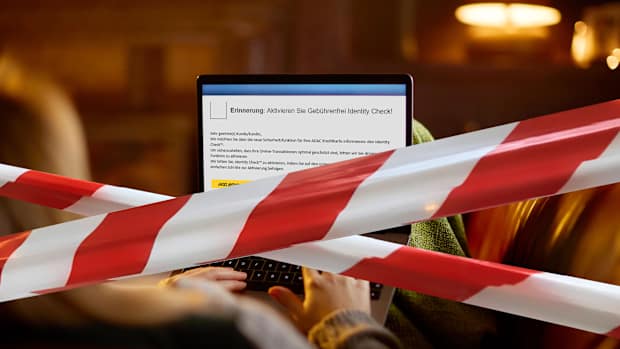 Eine Montage zum Thema Phishing Warnung im Internet