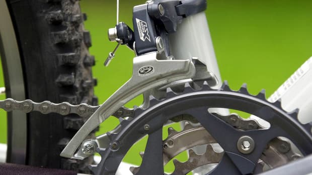 Umwerfer Fahrrad-Gangschaltung Detailaufnahme vom Umwerfer