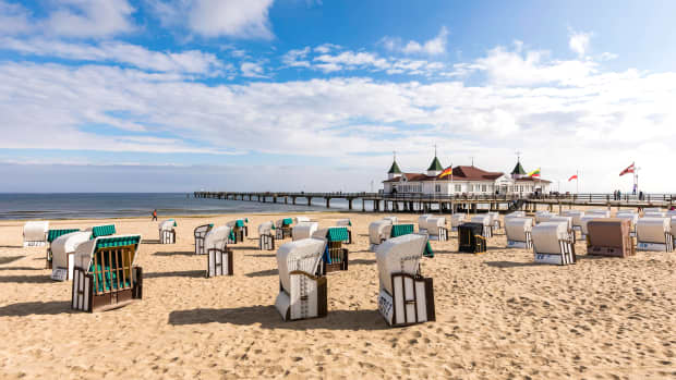 Strandkörbe am Strand von Ahlbeck auf Usedom