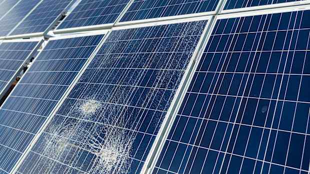 Eine defekte Solarzelle