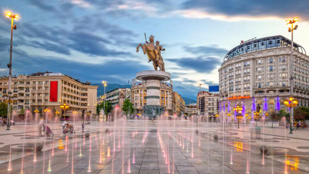 Platz in Skopje in Nordmazedonien