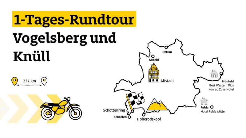1-Tages-Motorradrundtour Vogelsberg und Knüll