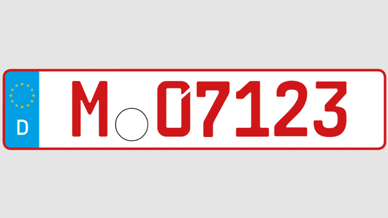 Rotes 07er-Kennzeichen