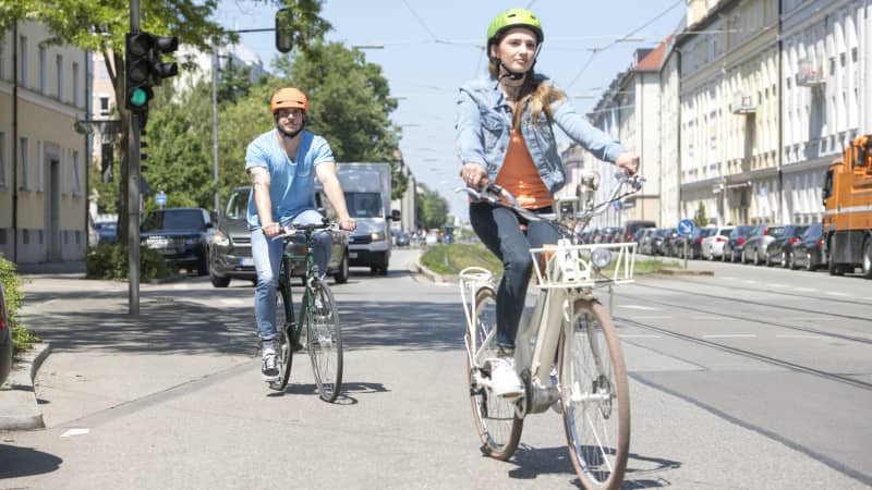 Fahrrad fahren in der Stadt München