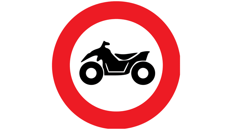 Belgisches Verkehrszeichen Quad Durchfahrt verboten