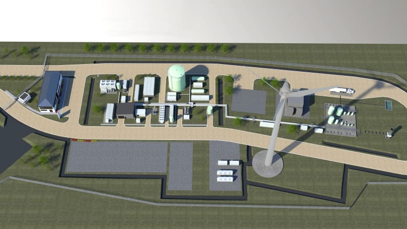 Luftaufnahme der geplanten E-Fuel Pilotanlage von Siemens Energy und Porsche