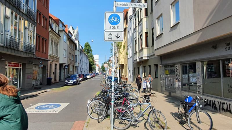 Fahrradzone in Bremen Neustadt