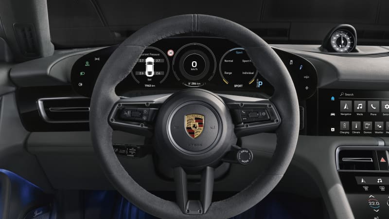 Blick auf das Cockpit des Porsche Turbo S mit Drive-Mode Schalter