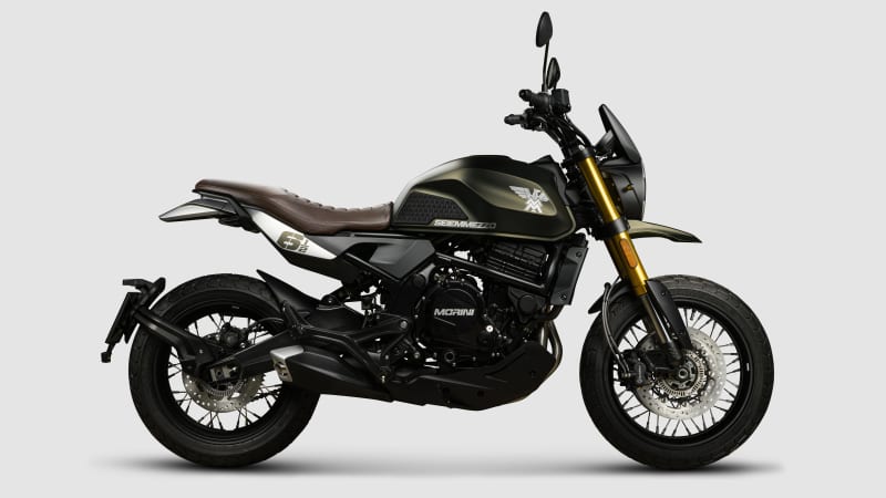 Ein Moto Morini Seiemmezzo Motorrad auf grauem Hintergrund