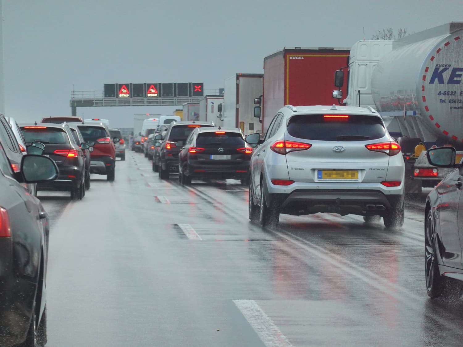 Stau auf der Autobahn