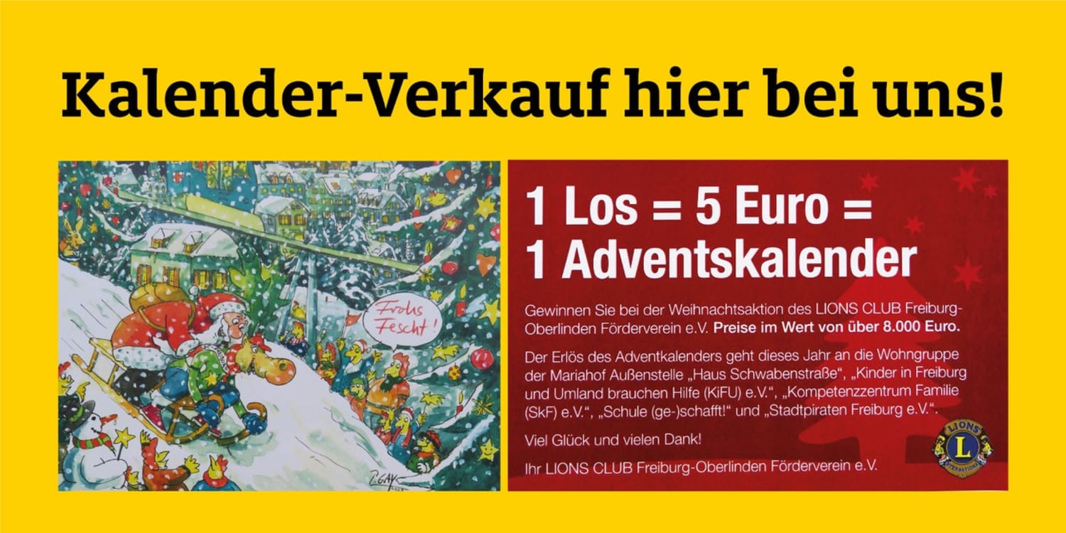 Adventskalender jetzt beim ADAC in Freiburg kaufen