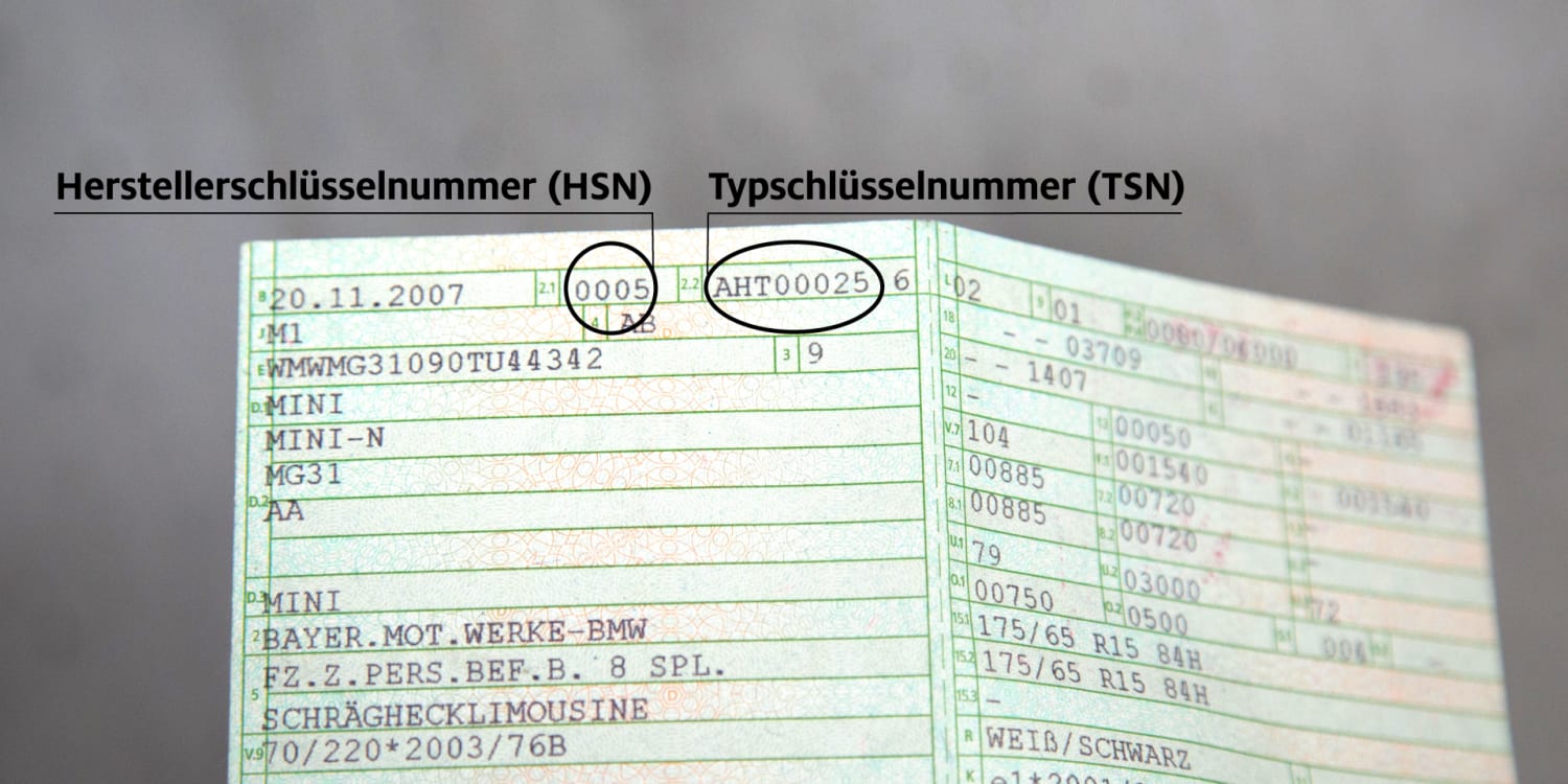 HSN und TSN - Die Schlüsselnummern finden