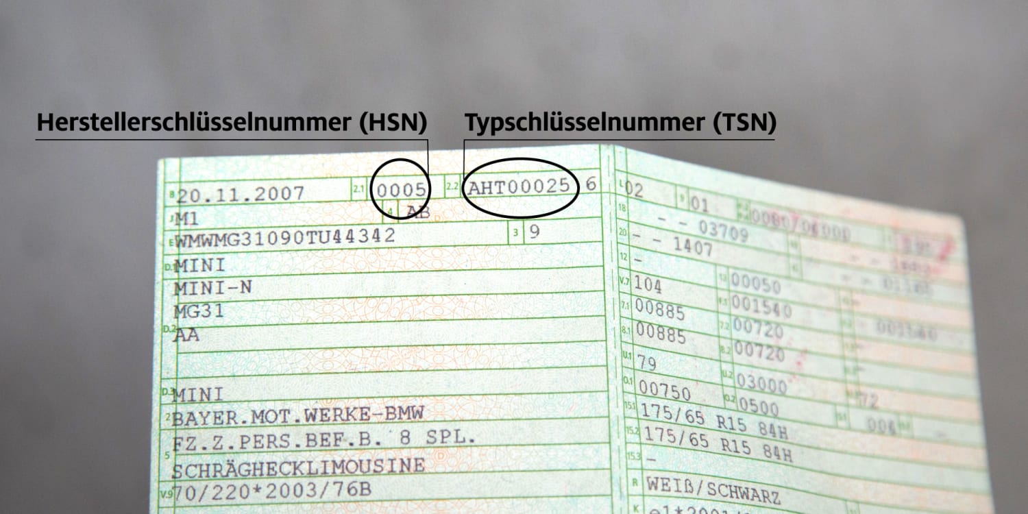 HSN und TSN Die Schlüsselnummern finden ADAC