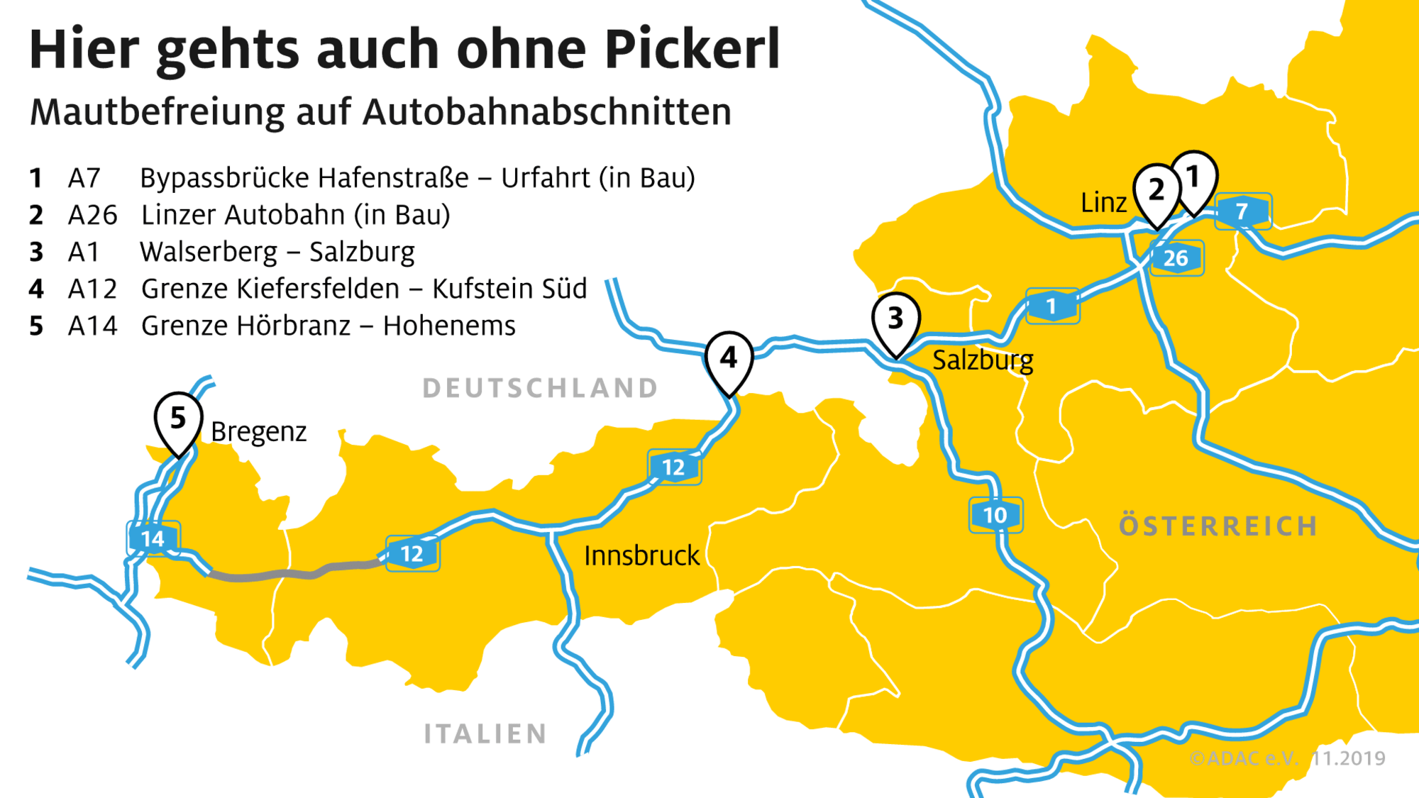 mautstraßen deutschland karte Maut in Österreich: Diese Strecken sind mautfrei | ADAC