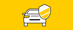 Auto mit gelb gefülltem Schutzschild - Teilkasko ADAC