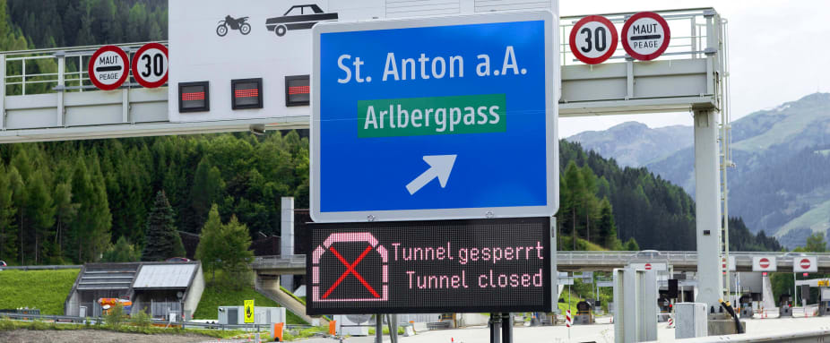Sperrung am Arlbergtunnel