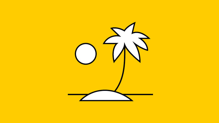 Weiße Palme auf gelbem Hintergrund