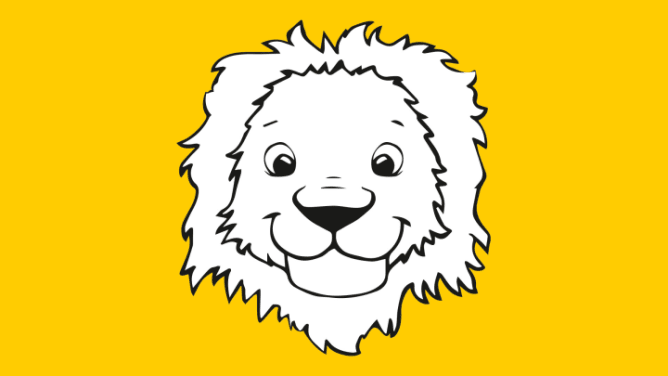 Löwen Ausmalbild für Kinder - Autoversicherung ADAC