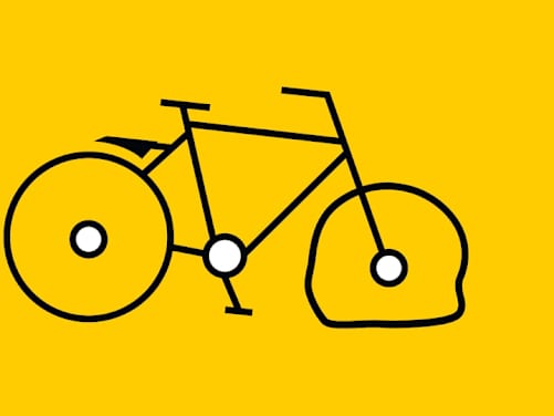 Piktogramm eines defekten Fahrrads