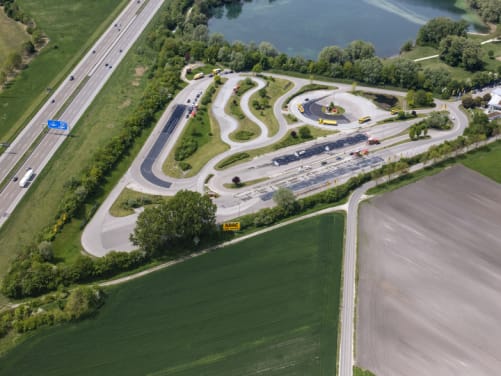 Luftbild vom ADAC Fahrsicherheitszentrum Augsburg
