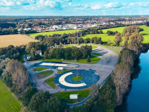 Luftbild der ADAC Trainingsanlage Haltern