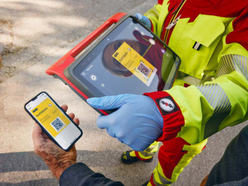 Rettungskraft mit Nida-Pad