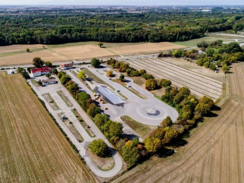 Luftbild der ADAC Trainingsanlage Breisach