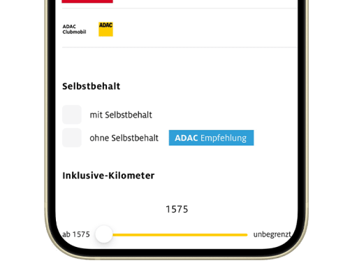 Screen ADAC Mobility App mit flexibler Tarifwahl
