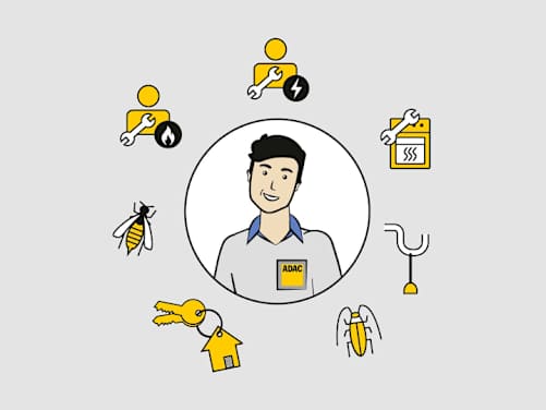 Handwerker für Schlüsseldienst, Rohrreinigung, Wespennest entfernen, Installateur, Reparatur Haushaltsgroßgeräte