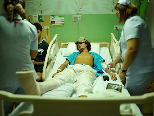 Bilder von Zian nach einem Roller Unfall in Thailand