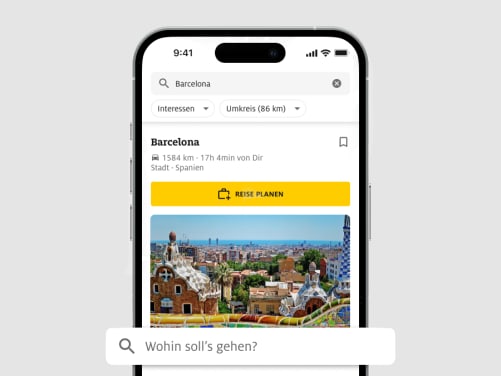 Die Reise in der App planen