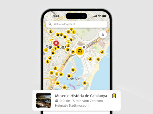 Sehenswürdigkeiten werden in der App angezeigt