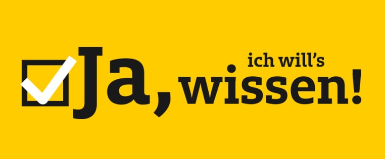 Visual mit Text Ja, ich will´s wissen!