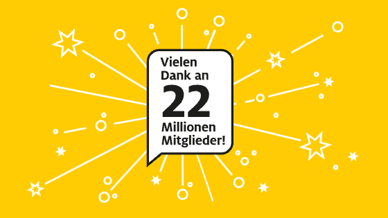 Danke für 22 Mio Mitglieder Gewinnspiel
