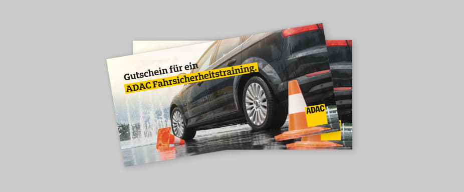 Abbildung Gutschein für ein Fahrsicherheitstraining