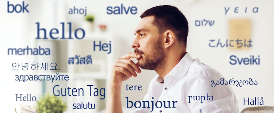 Mann am Laptop Übersetzungen