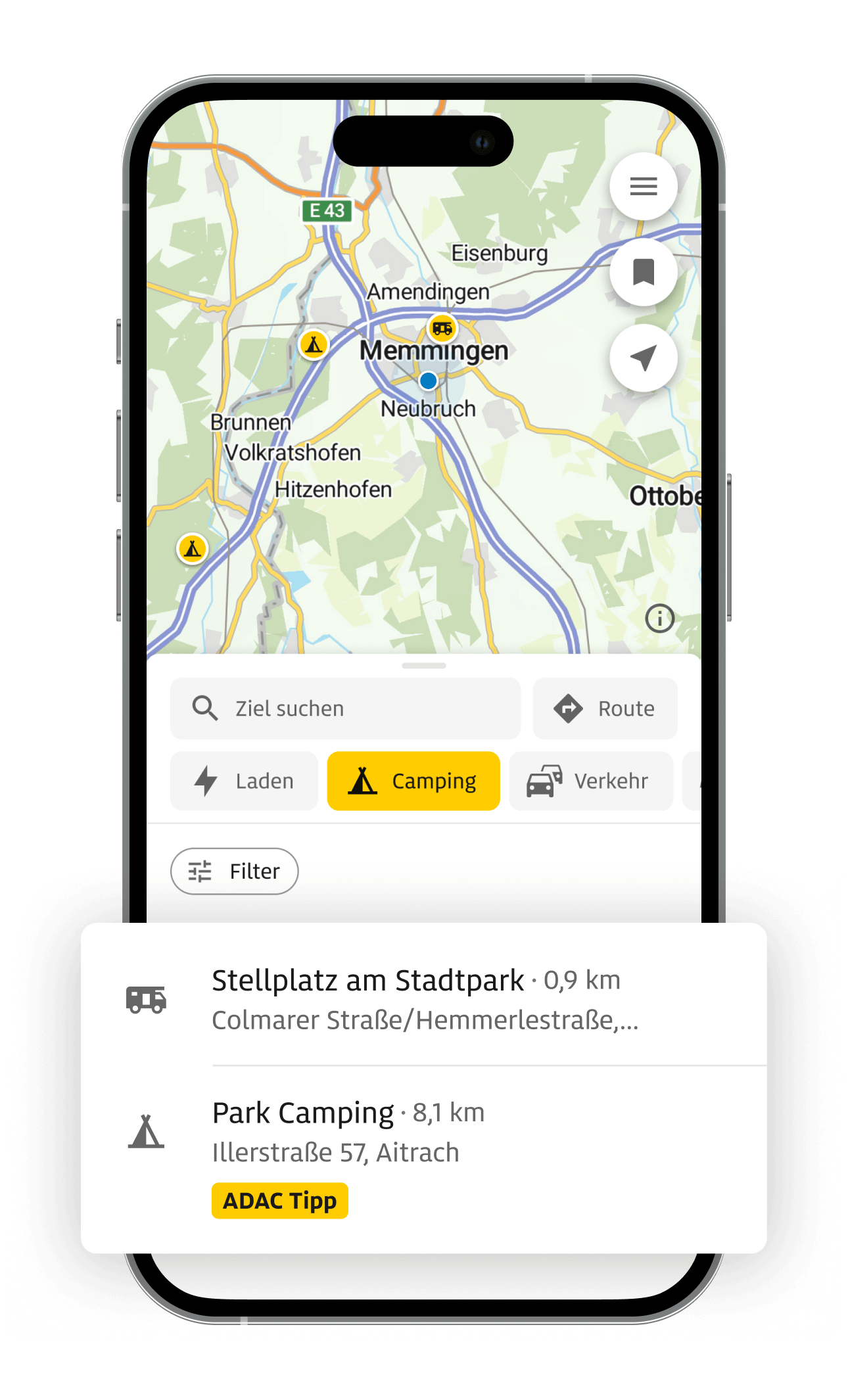 Screenshots der ADAC Drive App