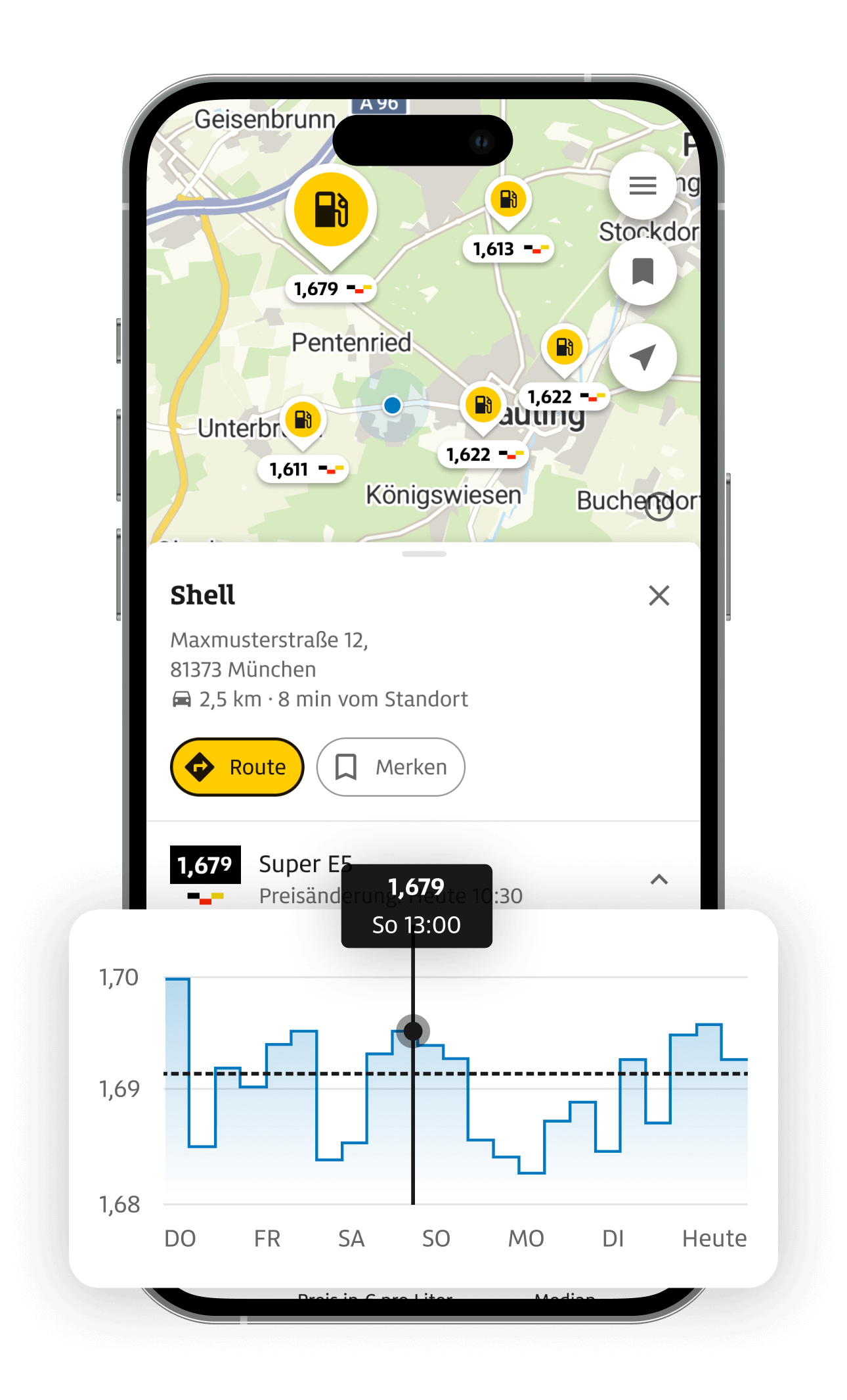 Screenshots der ADAC Drive App
